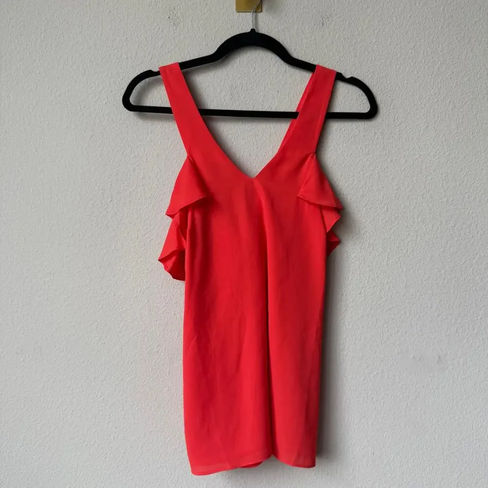 CROSBY by Mollie Burch Virginia Ruffle Tank in Salsa Red NWT Size S - Picture 2 of 7